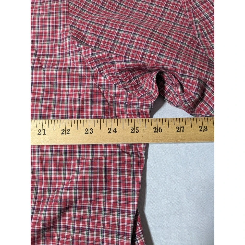 VTG POLO RALPH LAUREN CLASSIC FIT Men XL (17‎ 1/2) Red Plaid Cotton Shirt EUC